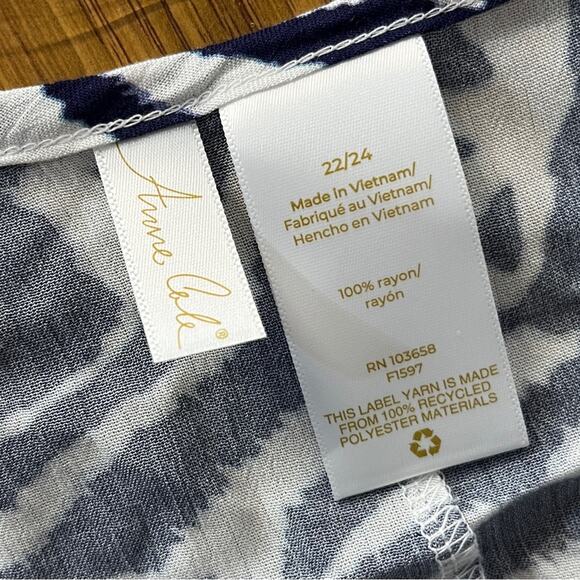 Anne Cole Zebra Print Swim Cover Up Dress navy blue white - 22/24 - Picture 9 of 9